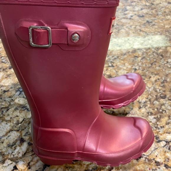 Hunter Metallic Fuchsia Youth Waterproof Boots Size 13B / 1G EU 31 - Picture 12 of 12